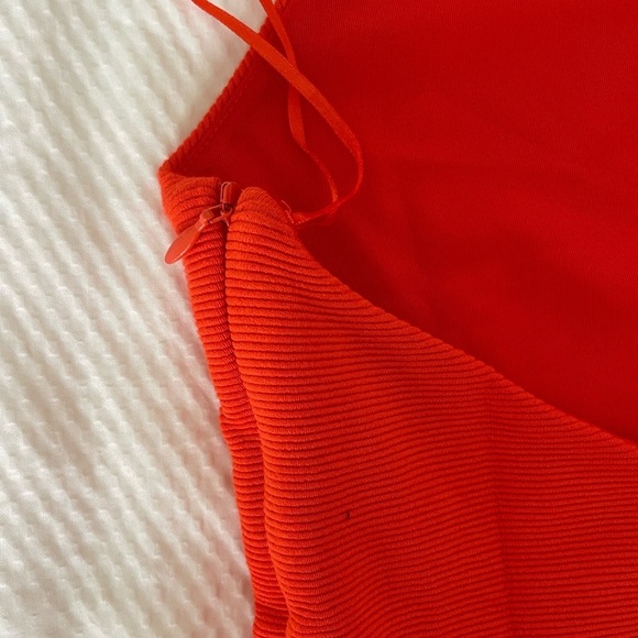 NBD Orange Red Asymmetrical One-Shoulder Bodycon Dress - Picture 12 of 12